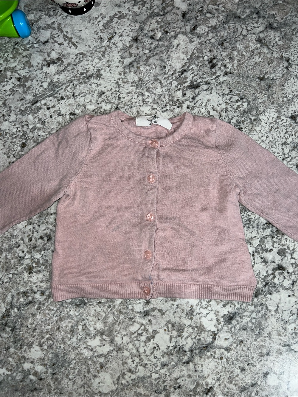 H&M Baby Girls Light Pink Knit Button Cardigan